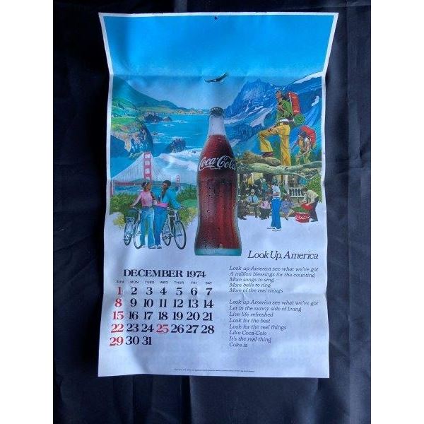 Vintage Coca Cola December 1974 Calendar