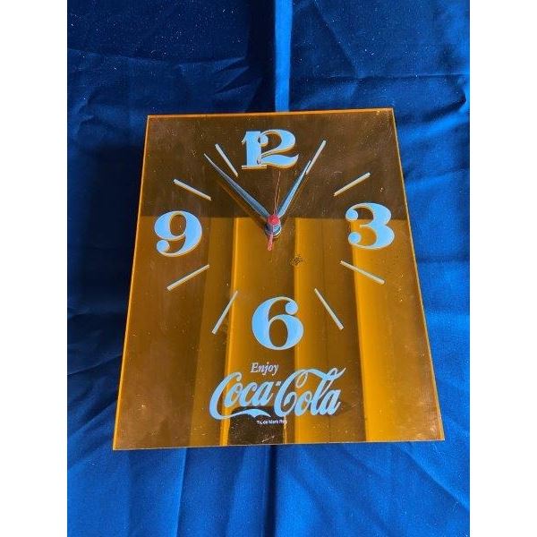Vintage Coca Cola Orange Glass Clock