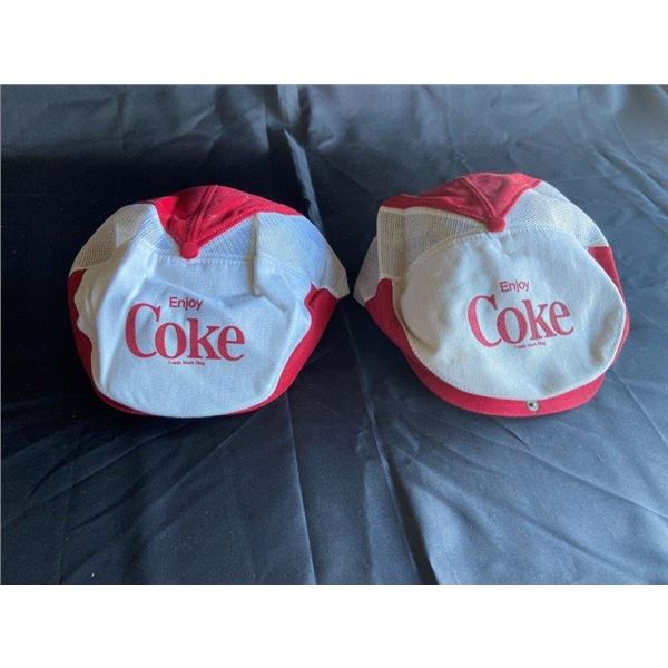 Lot Of 2 Vintage Coke Golf Hat