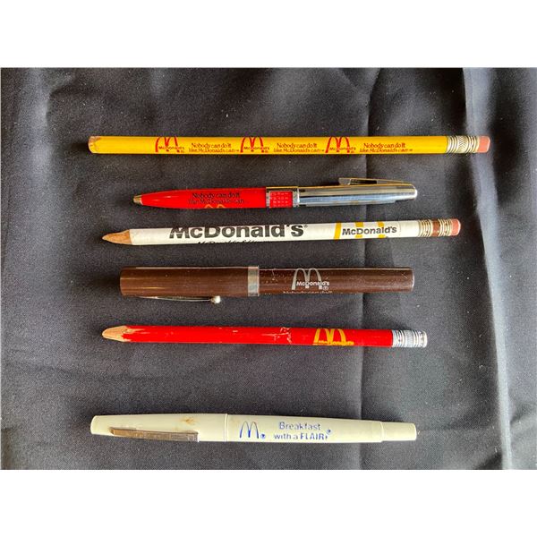 Lot Of 4 Pencils, 5 Pens Vintage Mcdonald'S Promo