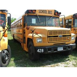 1985 FORD SCHOOL BUS/71 PASSENGER/THOMAS/GAS ENGINE-370-2V/AUTOMATIC/AIR BRAKES/INSPECTION: 07/06/MI