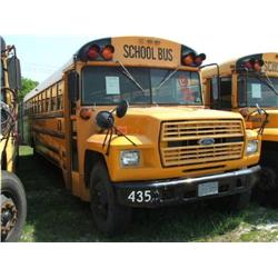 1985 FORD SCHOOL BUS/71 PASSENGER/THOMAS/GAS ENGINE-370-2V/AUTOMATIC/AIR BRAKES (CAGED) /INSPECTION:
