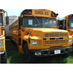 1985 FORD SCHOOL BUS/71 PASSENGER/THOMAS/AUTOMATIC/GAS ENGINE-370-2V/AIR BRAKES/INSPECTION: 10/06/MI