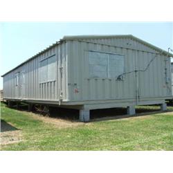 (1) PORTABLE CLASSROOM, APROX. SIZE: 56' X 24', WOOD SKID, METAL SIDING, METAL ROOF, (2) BARD A/C HE