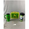 Image 1 : 2 John Deere Beverage Mugs & Metal Tin Lunch Box
