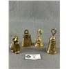 Image 1 : 4 Cute Vintage Brass Bells 2.5" - 3.75" H