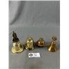 Image 1 : 4 Vintage Collectible Brass Bells. 2" -4" H