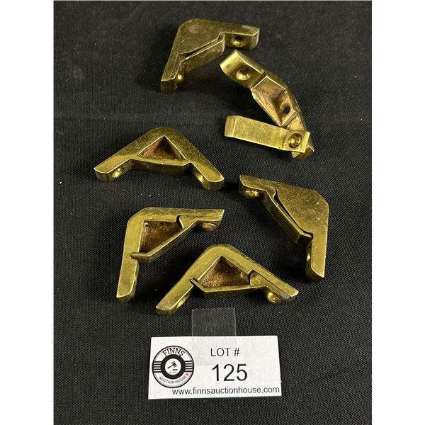 6 Heavy Brass Vintage Corner (Window?) Locks