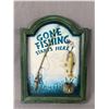 Image 2 : 2 Wooden Signs - Gone Fishing Starts Here. Approx. 15.5" x 12" & Bahia San Carlos 16" H