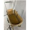 Image 2 : Vintage Wicker Baby Doll Toy Buggy w/ Metal Frame. Approx. 32" x 36" Including Frame
