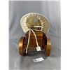 Image 2 : Neat Vintage Wood "Covered Wagon" Electric Table Top Lamp. Approx. 15" L & 10" H
