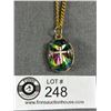 Image 2 : Unusual Glass Cross Pendant & Chain