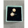 Image 2 : Large Genuine Pearl Stud Earrings