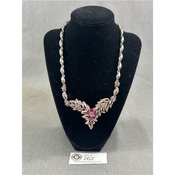 Pink Rhinestone Necklace