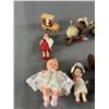 Image 2 : Vintage Miniatures - Dolls, 2 Christmas Ornaments, Black Doll Pincushion & More