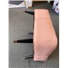 Image 4 : 1950s Large Pink Ottoman with Wood Legs All Original in Great Vintage Condition