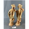 Image 2 : 2 Vintage Marked GA. Matching 15" Asian Carved Figures.