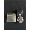 Image 2 : Vintage Jewelry - 3 Brooches, Timex Watch,Stone Bracelet & 2" Metal Box