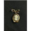 Image 2 : 2.5" Wedgewood Style Ring Box & Plastic  Cameo Metal Locket Pin