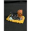 Image 2 : 3" H Studio Pottery Bowl w/ Lid & 2003 3.5"L  Royal Doulton Yorkshire Terrier Figurine