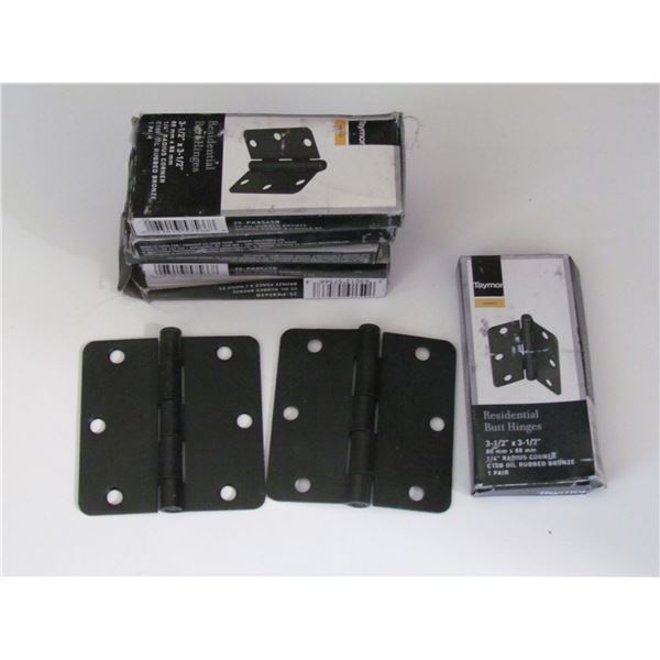 3 1/2" 1/4 RD HINGES, 6 PAIR