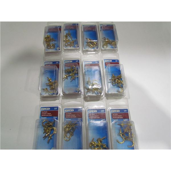 12 PACKAGES OF 5/8 CUP HOOKS