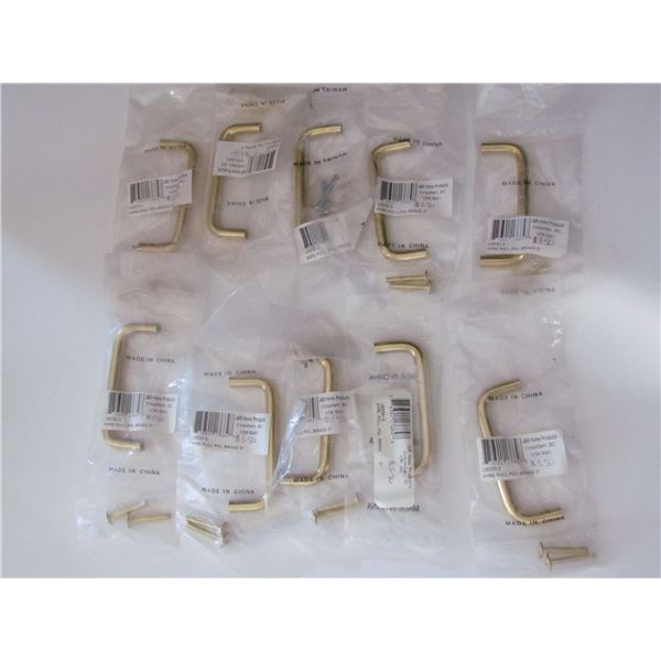 3" BRASS CABINET PULLS, QUANTITY OF 10