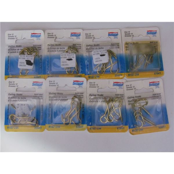 8 PACKAGES OF SIZE 12 CEILING HOOKS