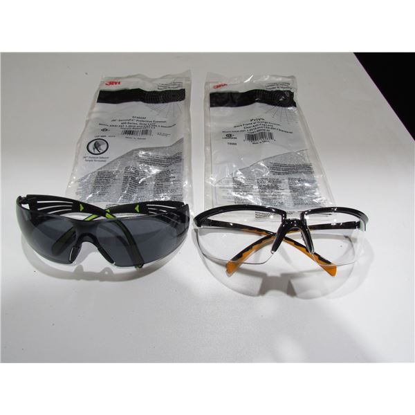 1 PR SAFETY SUNGLASSES, 1 PR ANTI-FOG SAFETY GLASSES