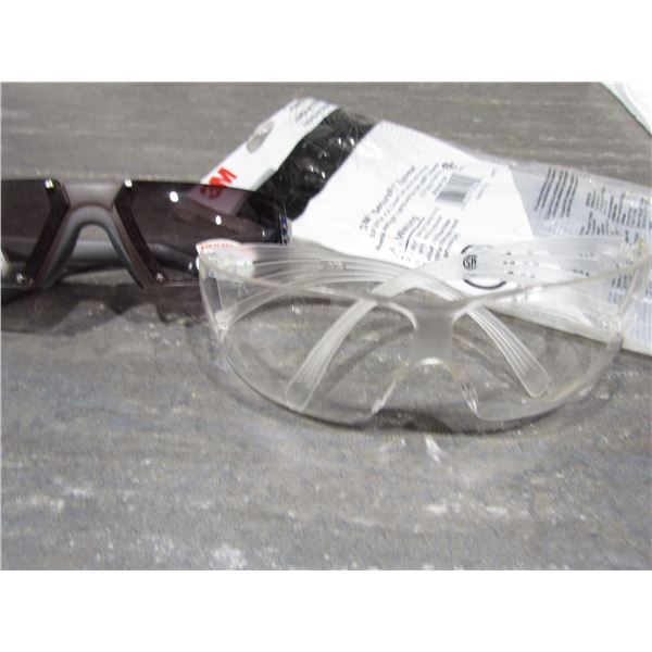 1 3M CLEAR SAFETY GLASSES, 1 PR POLYCARBONATE SUNGLASSES
