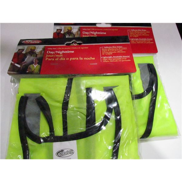 DAY / NIGHT TIME SAFETY VESTS, QTY 2- ONE SIZE FITS MOST