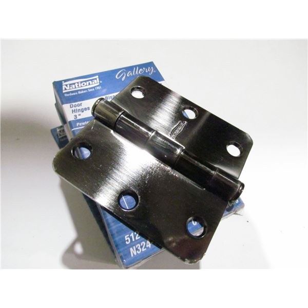 3 PAIR 3" DOOR HINGES PEWTER FINISH