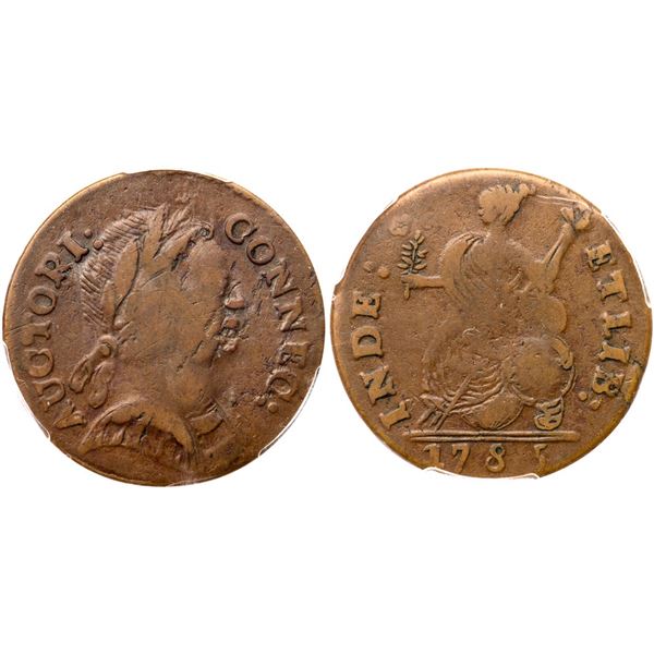 1785 Connecticut Miller 5-F.5 R4 MBR, PCGS graded VF30