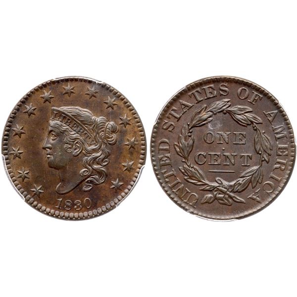 1830 N-8 R1 Large Letters, PCGS graded AU58