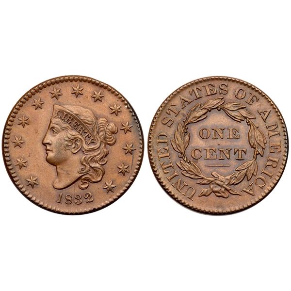 1832 N-3 R1 Large Letters AU58