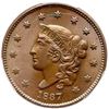 Image 2 : 1837 N-4 R2 Plain Hair Cord, Medium Letters, PCGS graded MS65 Brown