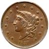 Image 2 : 1837 N-16 R3 Plain Hair Cord, Medium Letters, PCGS graded MS61 Brown