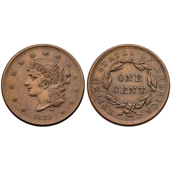 1839 N-11 R1 Booby Head AU50