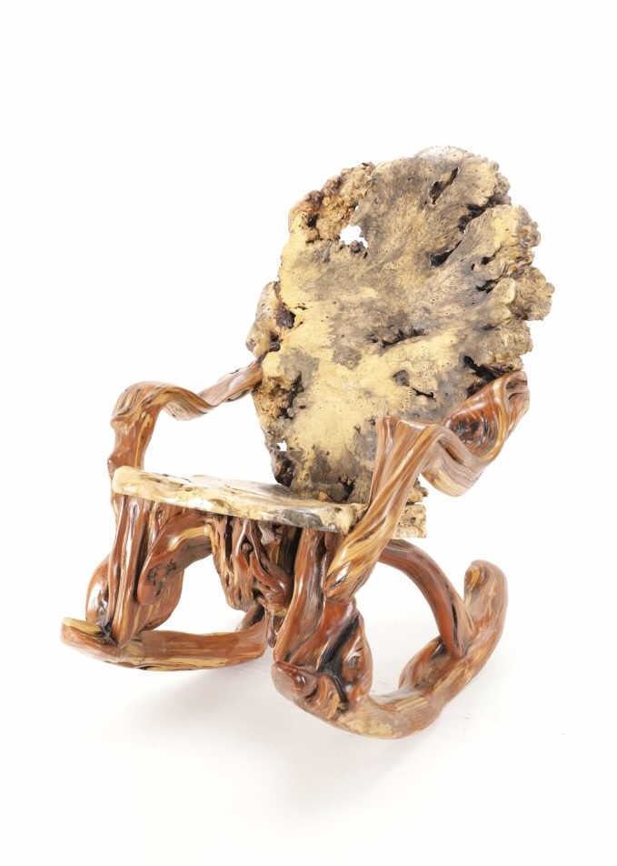 Montana Lee Kern Burl Slab & Juniper Rocking Chair