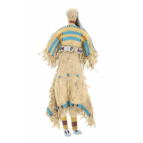 A Fine, Early & Large Cheyenne Beaded Doll 19th C.
