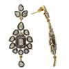 Image 2 : 1.31 ctw Silver and Gold Diamond Dangle Earrings