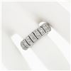 Image 3 : Vintage Platinum 1.30 ctw Diamond Domed Open Work & Milgrain Eternity Band Ring