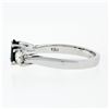 Image 5 : New 14K Gold 1.53 ctw Oval Sapphire Round Diamond 3 Three Stone Engagement Ring