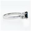 Image 6 : New 14K Gold 1.53 ctw Oval Sapphire Round Diamond 3 Three Stone Engagement Ring