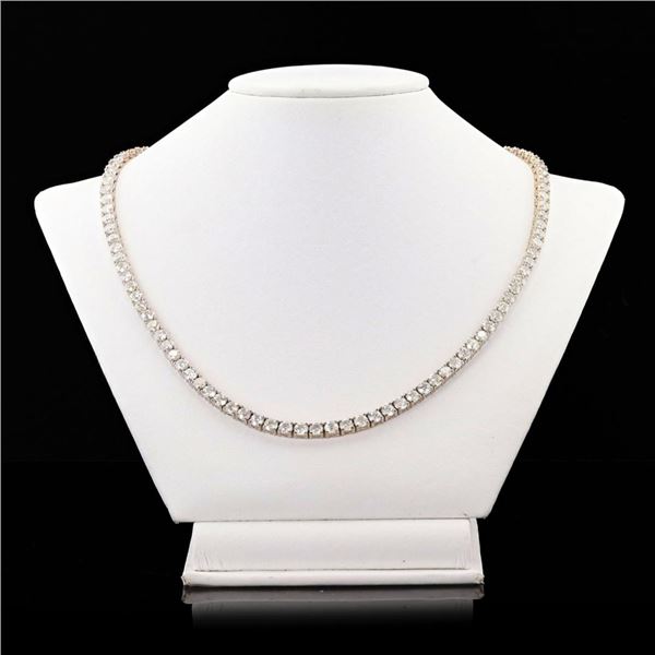 28.48 ctw G to I COLOR SI2 to I2 CLARITY Diamond 14K White Gold Tennis Necklace