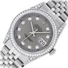 Image 2 : Rolex Mens Stainless Steel Slate Grey Lugs And Diamond Bezel Datejust Wristwatch