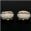 Image 4 : 18k Rose & White Gold 2.62 ctw Pave Set FINE Diamond Omega Domed Cuff Earrings