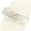 Image 3 : 14k Solid White Gold 0.56 ctw 2 Row Invisible Set Princess Cut Diamond Band Ring
