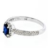 Image 8 : Petite 14K White Gold 1.05 ctw Oval Sapphire Solitaire & Diamond Halo Promise Ri