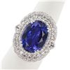 Image 1 : 12.78 ctw Tanzanite and 2.12 ctw Diamond Platinum Ring (GIA CERTIFIED)